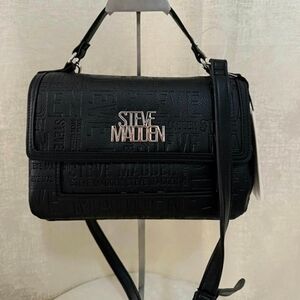 Steve Madden Embossed Black Shoulder Bag